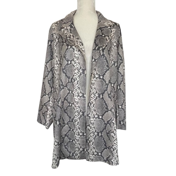 Premise Faux Suede Leather Python Snake Print Jacket Coat Women’s Size 1X - Picture 1 of 8